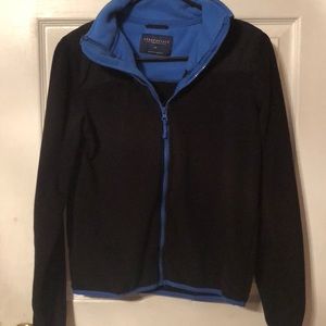 black soft zip up jacket